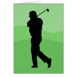 Silhouette de golfeur cartes de vœux