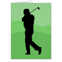 Silhouette de golfeur cartes de vœux