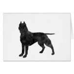 Silhouette de grunge de chien de pitbull cartes de vœux