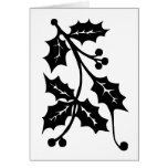 Silhouette de houx - carte de voeux