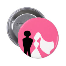 Silhouette de jeunes mariés épousant le Pin Pin's