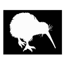Silhouette de kiwi cartes postales