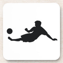 Silhouette de noir du football du football sous-bocks