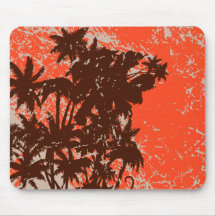 Silhouette de palmiers tapis de souris