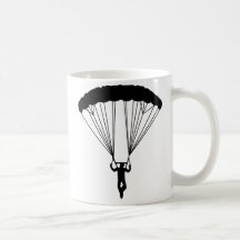 silhouette de parachutiste tasses à café