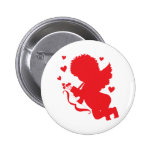 Silhouette de rouge de cupidon badges