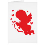 Silhouette de rouge de cupidon carte