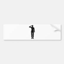 Silhouette de salutation de soldat américain autocollants pour voiture