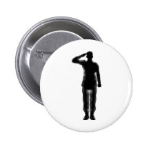 Silhouette de salutation de soldat américain pin's avec agrafe