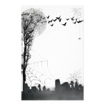 Silhouette de scène de cimetière de Halloween Papier À Lettre Personnalisable