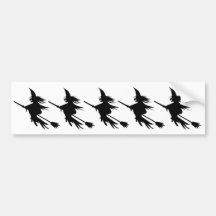 Silhouette de sorcière de manche à  balai adhésifs pour voiture