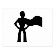 Silhouette de superhéros cartes postales