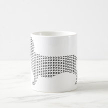 Silhouette de teckel de beaucoup tasse à café