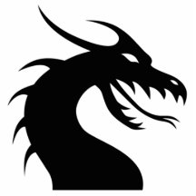 Silhouette de visage de dragon photo en relief