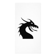 Silhouette de visage de dragon photocartes