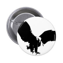 Silhouette d'Eagle chauve Badges Avec Agrafe