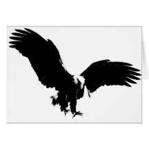 Silhouette d'Eagle chauve Cartes De Vœux