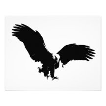 Silhouette d'Eagle chauve Cartons D'invitation