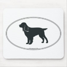 Silhouette d'épagneul de champ tapis de souris