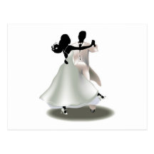 Silhouette d'un couple de danse cartes postales