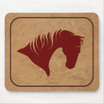 Silhouette en cuir marquée MOUSEPAD de tête de che Tapis De Souris