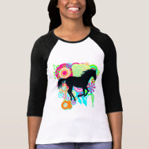 Silhouette galopante de cheval t-shirts