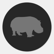 Silhouette grise d'hippopotame adhésifs