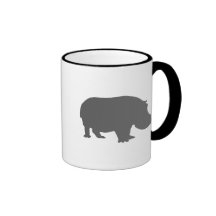 Silhouette grise d'hippopotame tasse