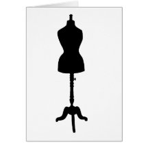 Silhouette II de forme de robe Cartes De Vœux