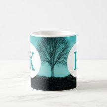 Silhouette imprimée par coutume de caféier de mono tasse