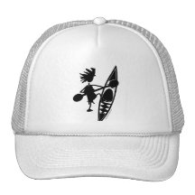 Silhouette joyeuse de canoë de kayak casquette de camionneur