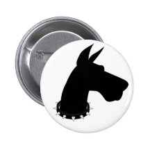 Silhouette (noire) de great dane - bouton badge