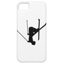 Silhouette noire de ski coques iPhone 5