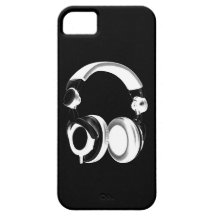 Silhouette noire et blanche d'écouteur coques Case-Mate iPhone 5