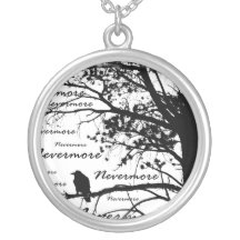 Silhouette noire et de blanc plus jamais de Raven Collier Personnalisé