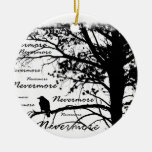 Silhouette noire et de blanc plus jamais de Raven Ornement