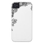 Silhouette rose florale affligée 4S de branche de  Coques iPhone 4 Case-Mate
