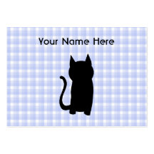Silhouette se reposante de chat noir. Sur le contr Modèle De Carte De Visite
