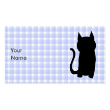 Silhouette se reposante de chat noir. Sur le contr Cartes De Visite Professionnelles