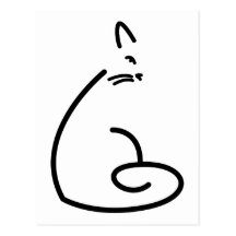 Silhouette tourbillonnante artistique de chat carte postale
