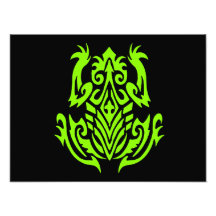 Silhouette tribale verte de grenouille photographe