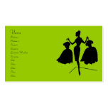 Silhouette vintage de mode carte de visite