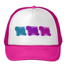 Silhouettes colorées de Bichon Frise Casquette