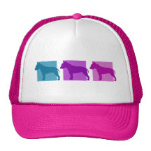 Silhouettes colorées de bull-terrier casquette