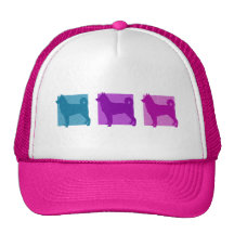 Silhouettes colorées de chien de Canaan Casquettes De Camionneur