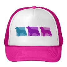 Silhouettes colorées de chien de montagne de Berne Casquettes