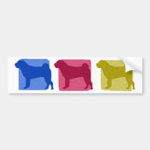 Silhouettes colorées de Shar Pei Adhésifs Pour Voiture