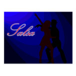 Silhouettes des danseurs de Salsa avec l'arrière - Carte Postale