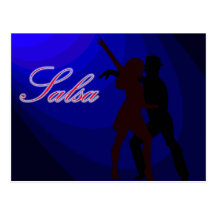 Silhouettes des danseurs de Salsa avec l'arrière - Carte Postale