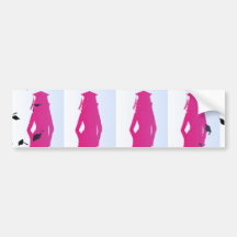 Silhouettes roses et bleues de diplômé autocollant pour voiture